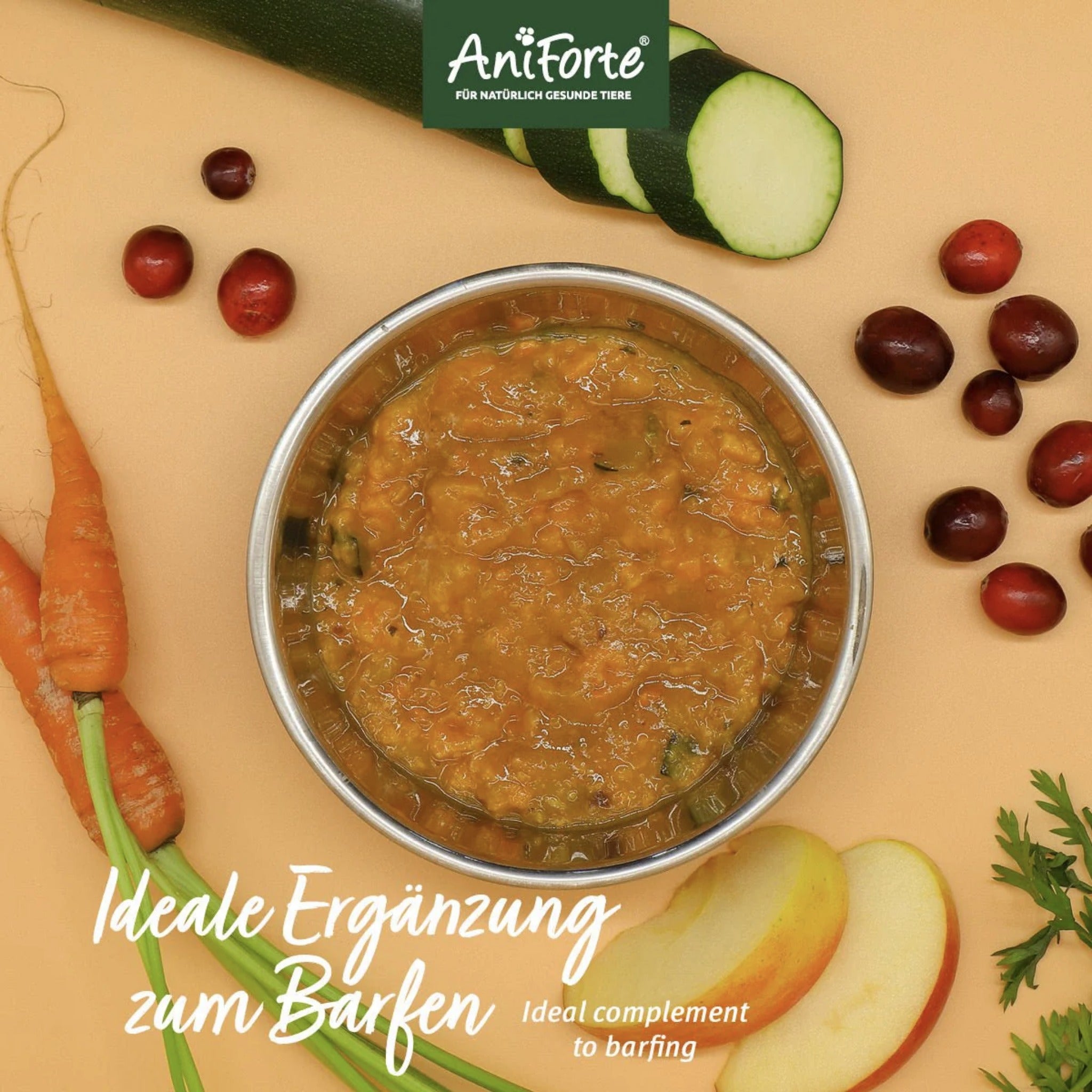 AniForte BIO BARF - Püree mit Karotte &amp; Cranberry für Hunde - Woofshack