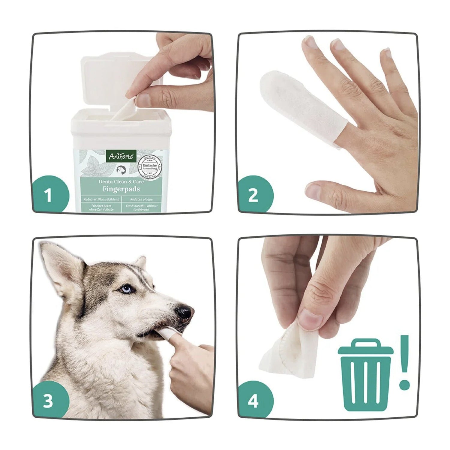 AniForte Denta Clean &amp; Care Fingerpads für Hunde - Woofshack