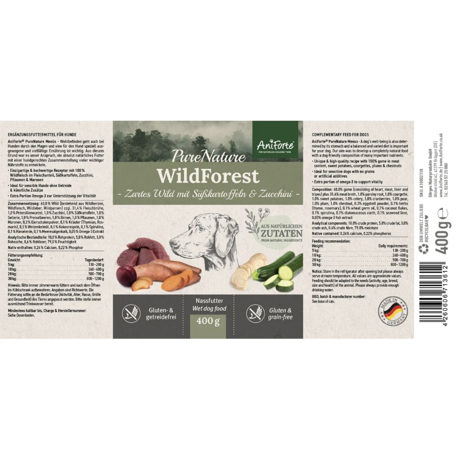 AniForte Wild Forest Hunde Nassfutter - Woofshack