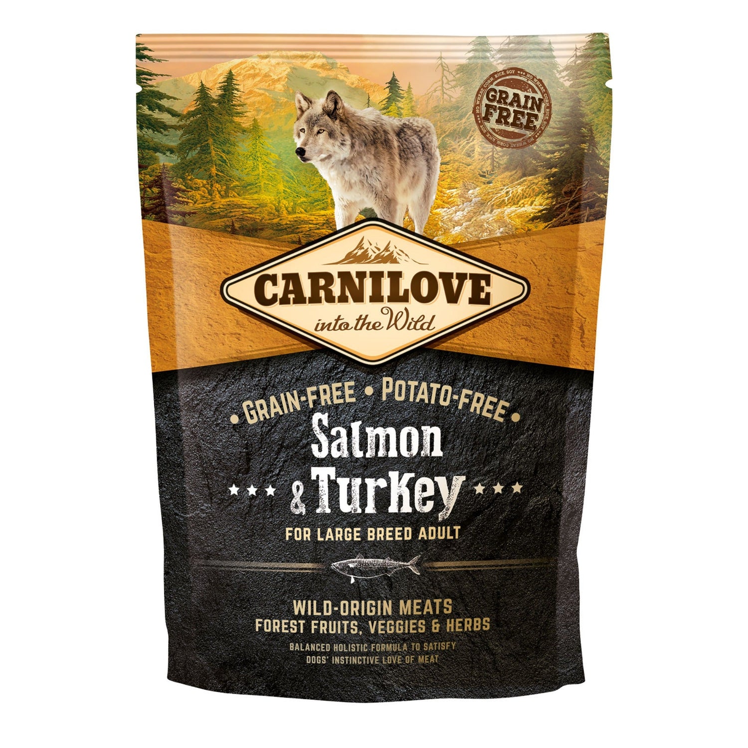 Carnilove Dog Adult Large Breed Trockenfutter, Salmon &amp; Turkey - Woofshack