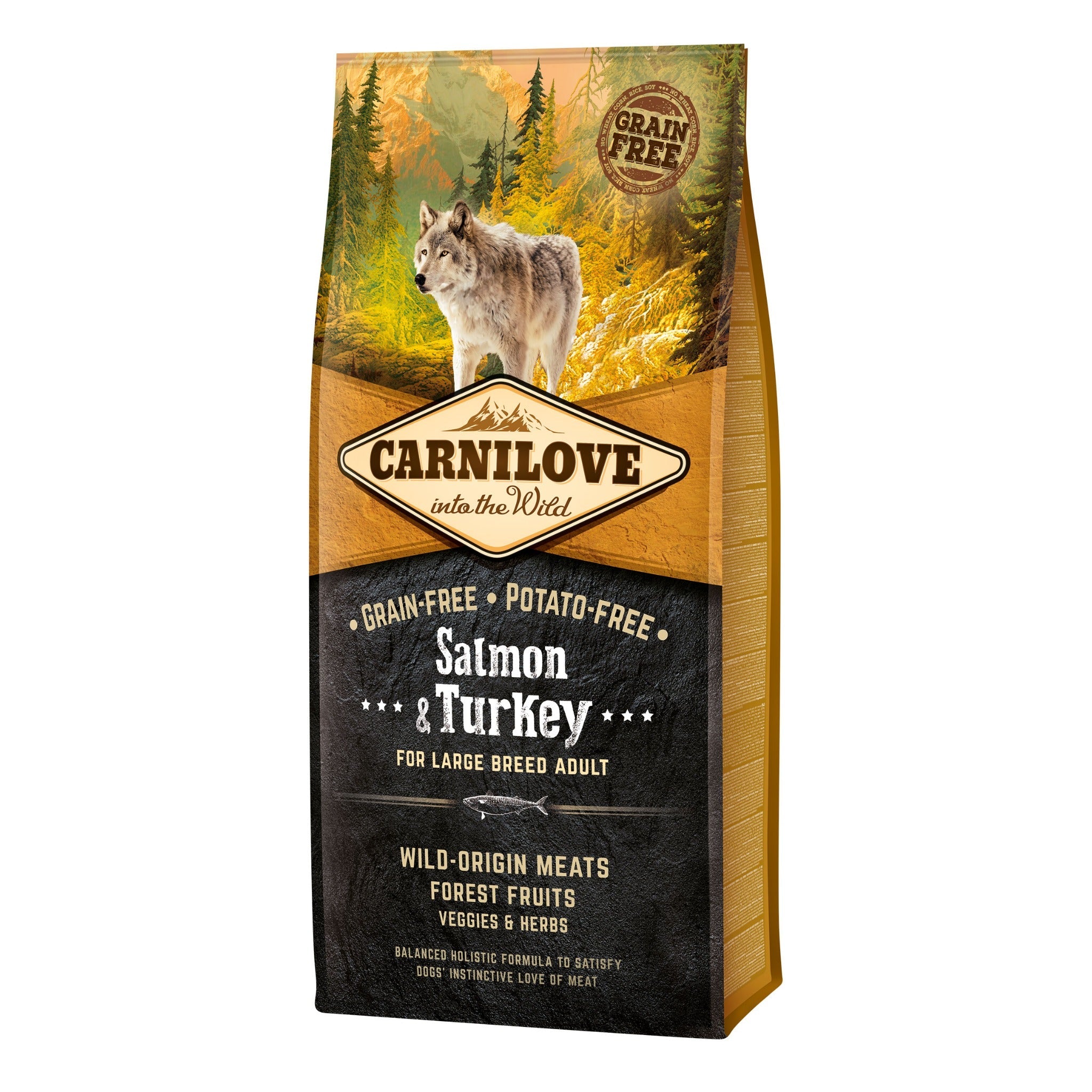 Carnilove Dog Adult Large Breed Trockenfutter, Salmon &amp; Turkey - Woofshack