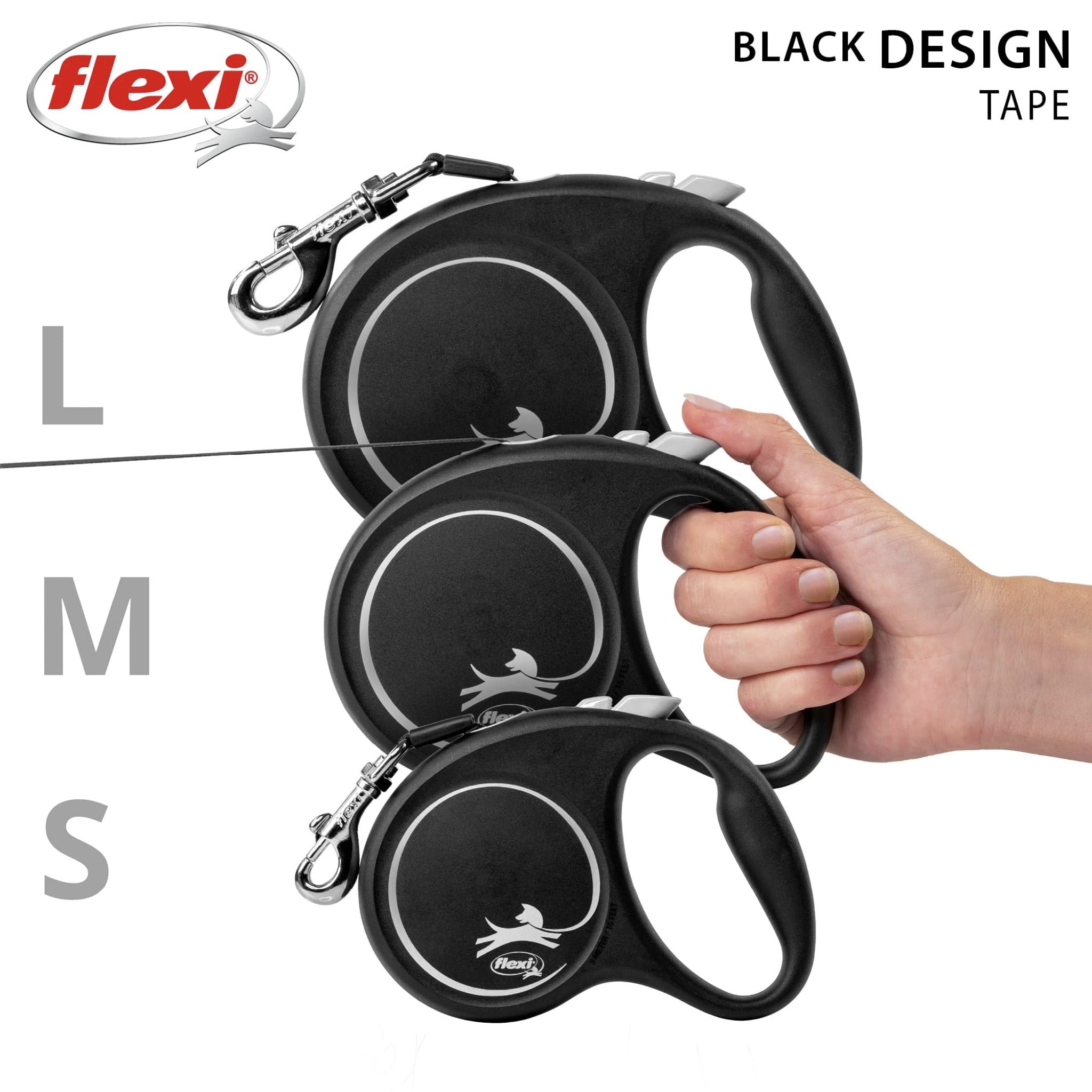 Flexi Black Design Gurtleine, Hundeleine - Woofshack