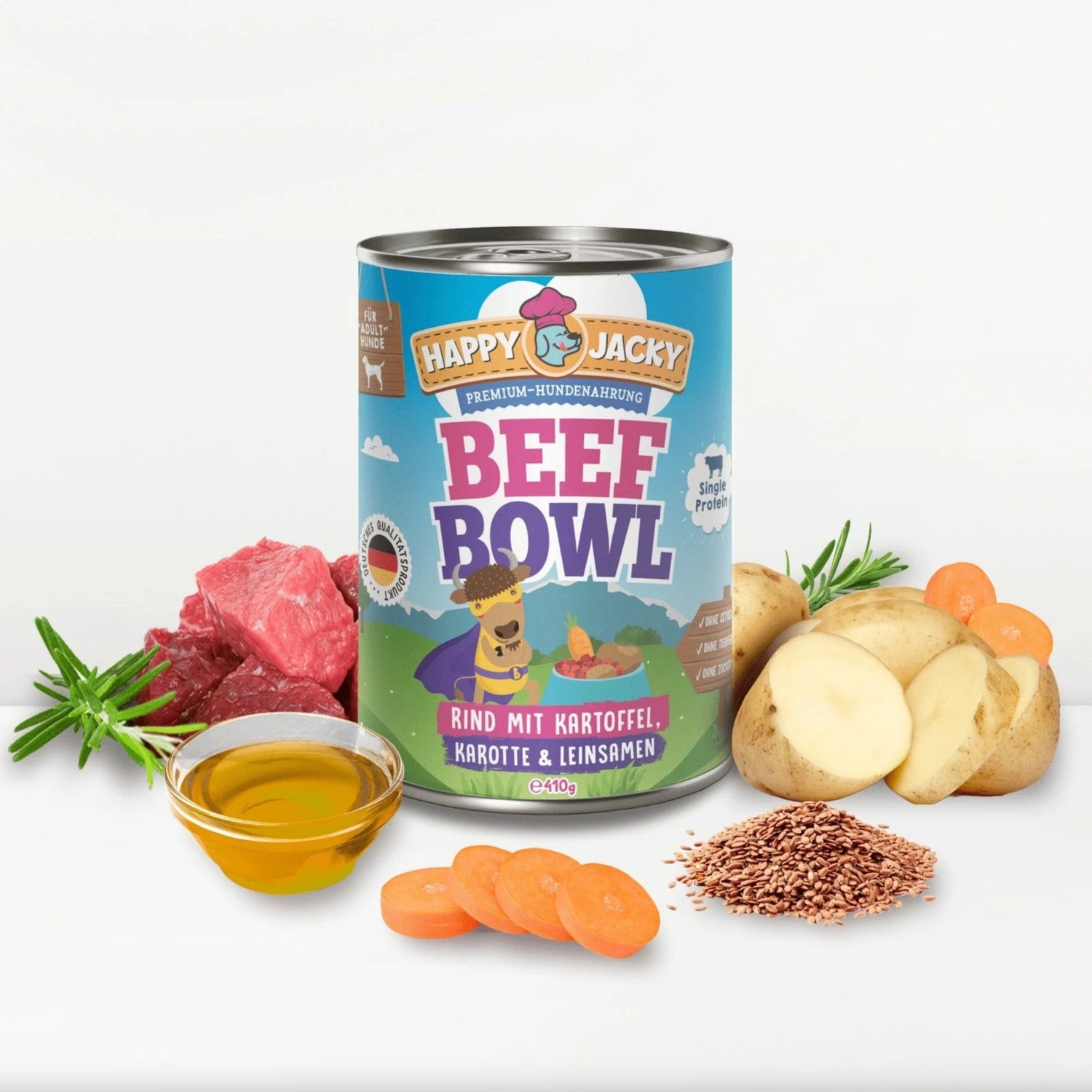 Happy Jacky Beef Bowl - Hunde Nassfutter - Woofshack