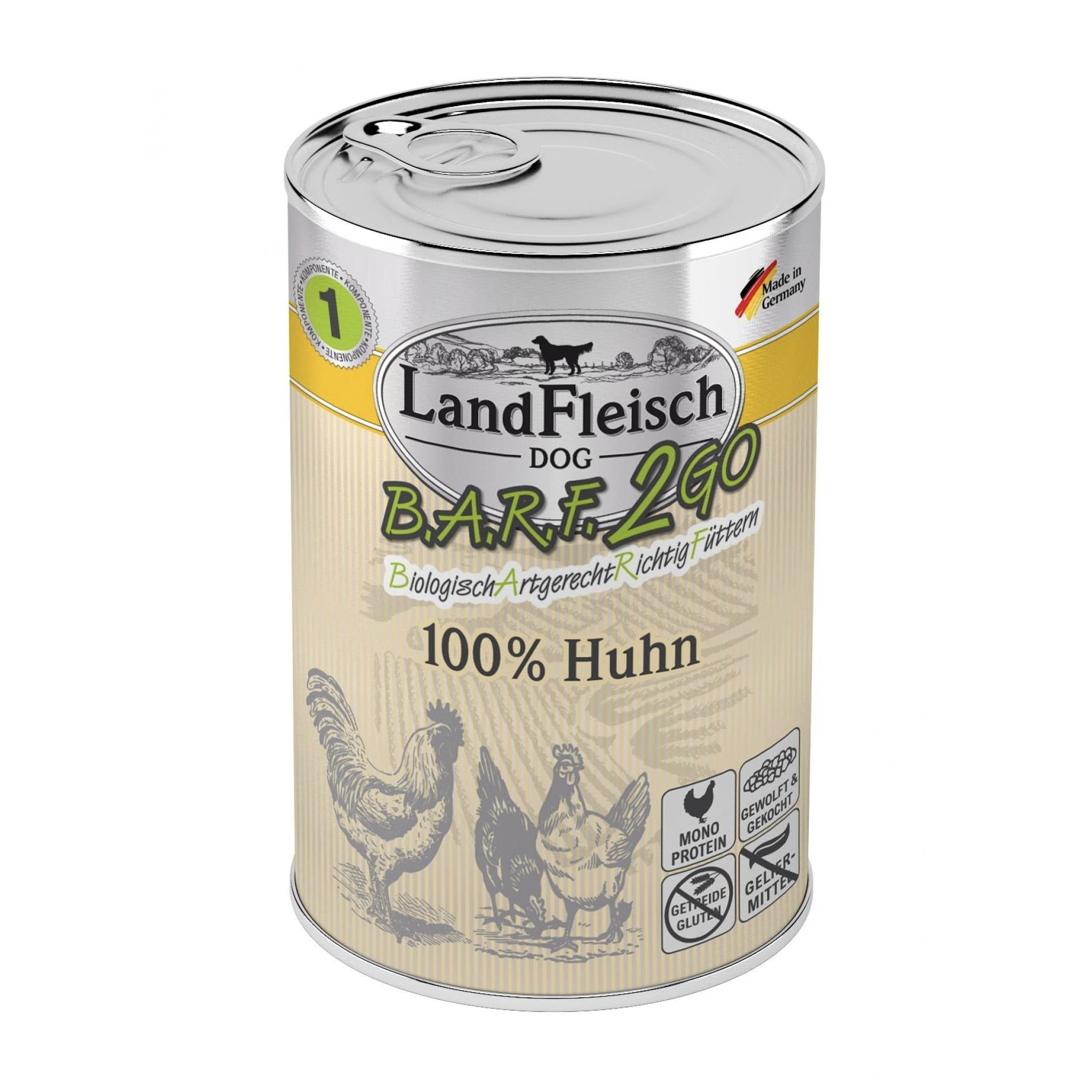 LandFleisch BARF2GO 100% Huhn - Hunde Nassfutter - Woofshack