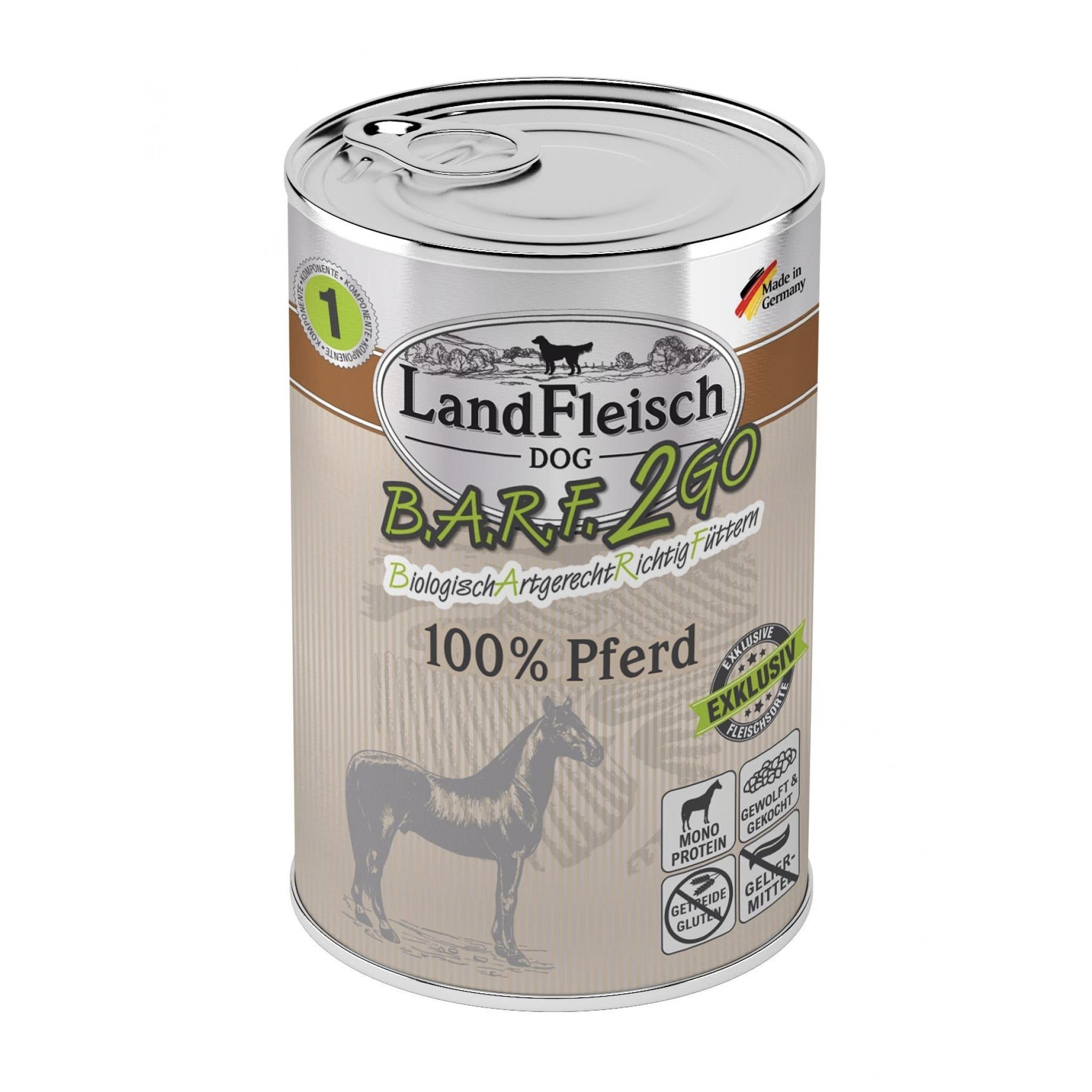 LandFleisch BARF2GO 100% Pferd - Hunde Nassfutter - Woofshack