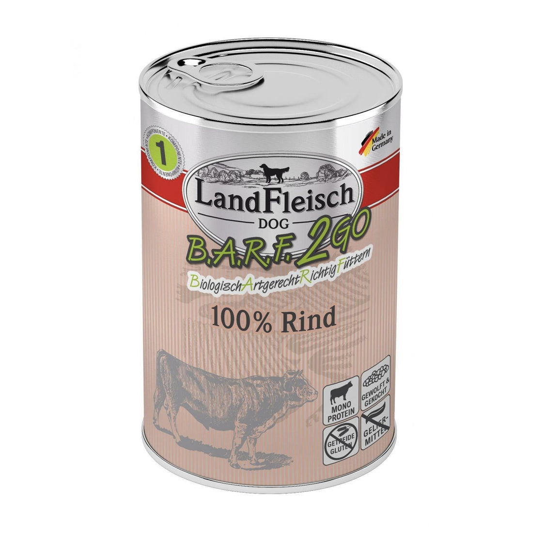 LandFleisch BARF2GO 100% Rind - Hunde Nassfutter - Woofshack