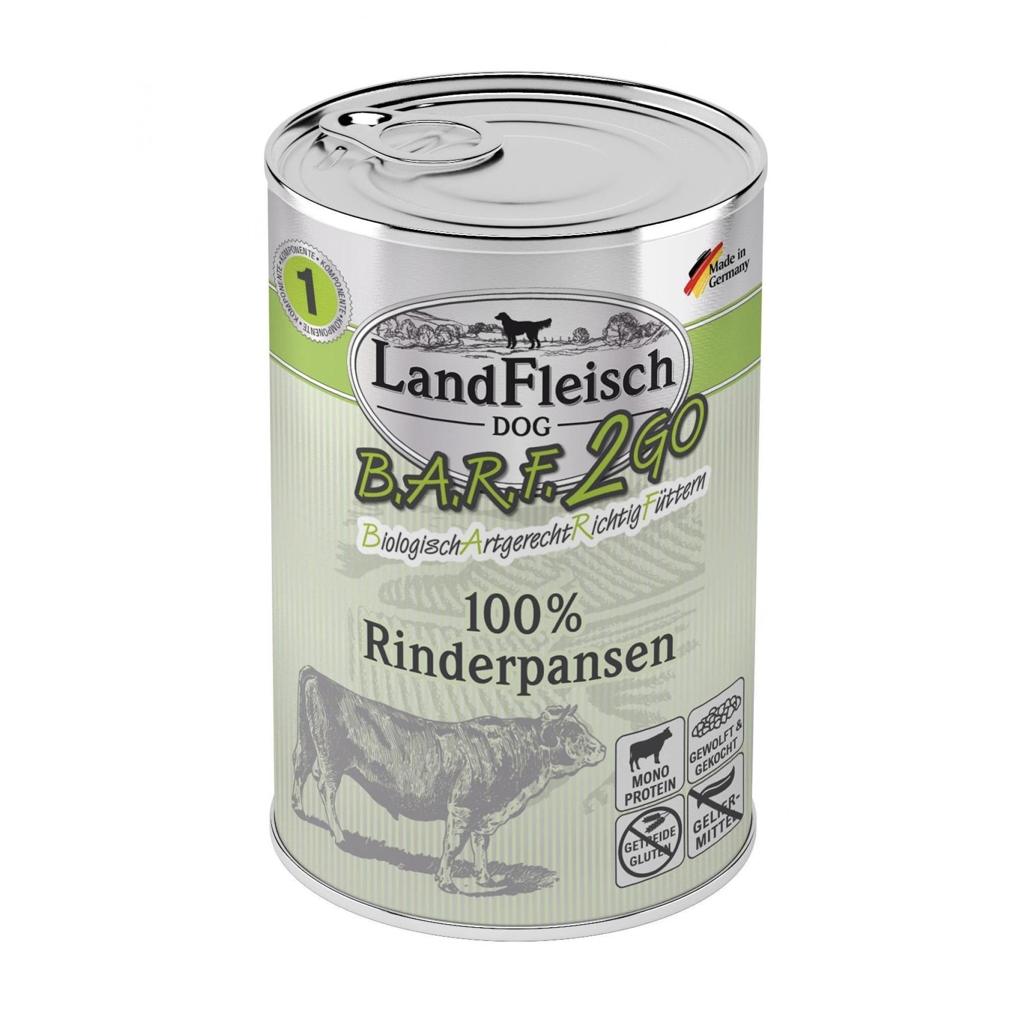 LandFleisch BARF2GO 100% Rinderpansen - Hunde Nassfutter - Woofshack