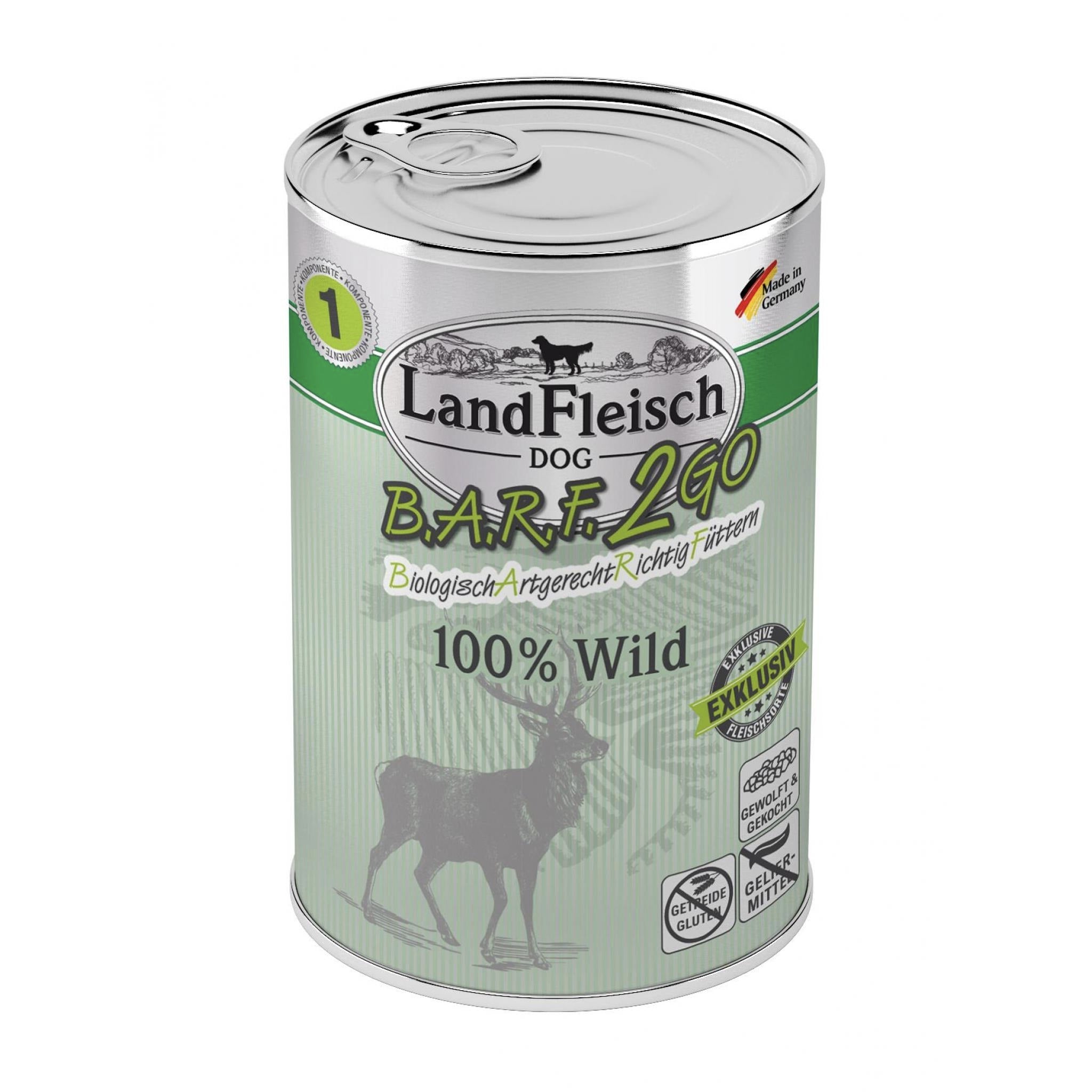 LandFleisch BARF2GO 100% Wild - Hunde Nassfutter - Woofshack