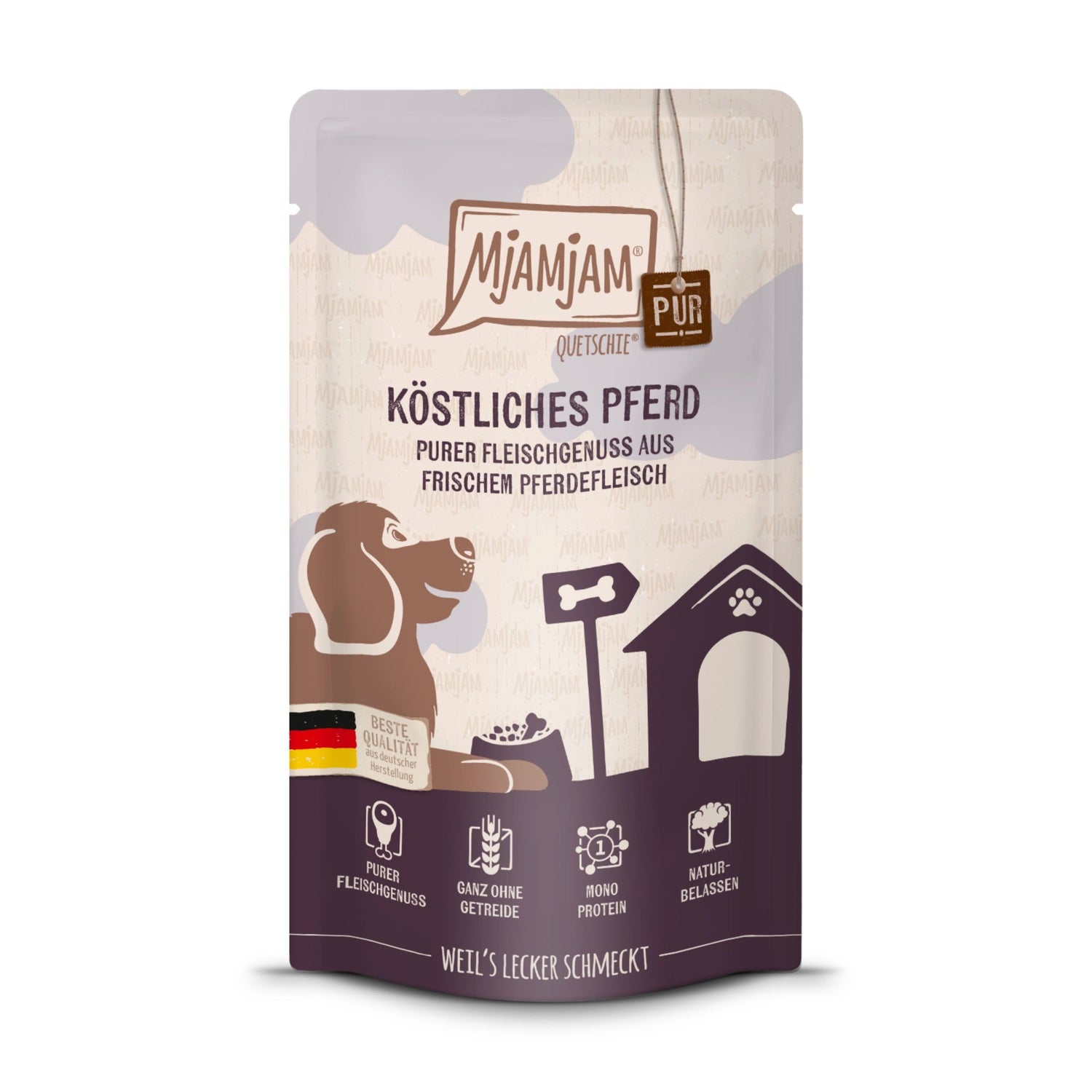 MjAMjAM Quetschie Pferd Pur - Hunde Nassfutter - Woofshack