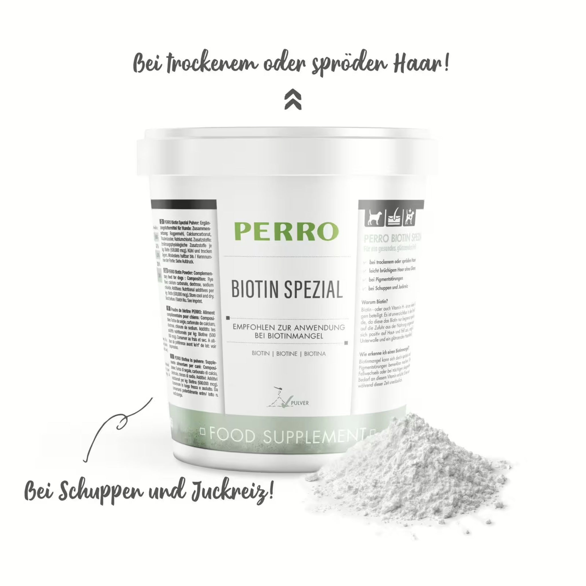 Perro Biotin Spezial Pulver für Hunde - Woofshack