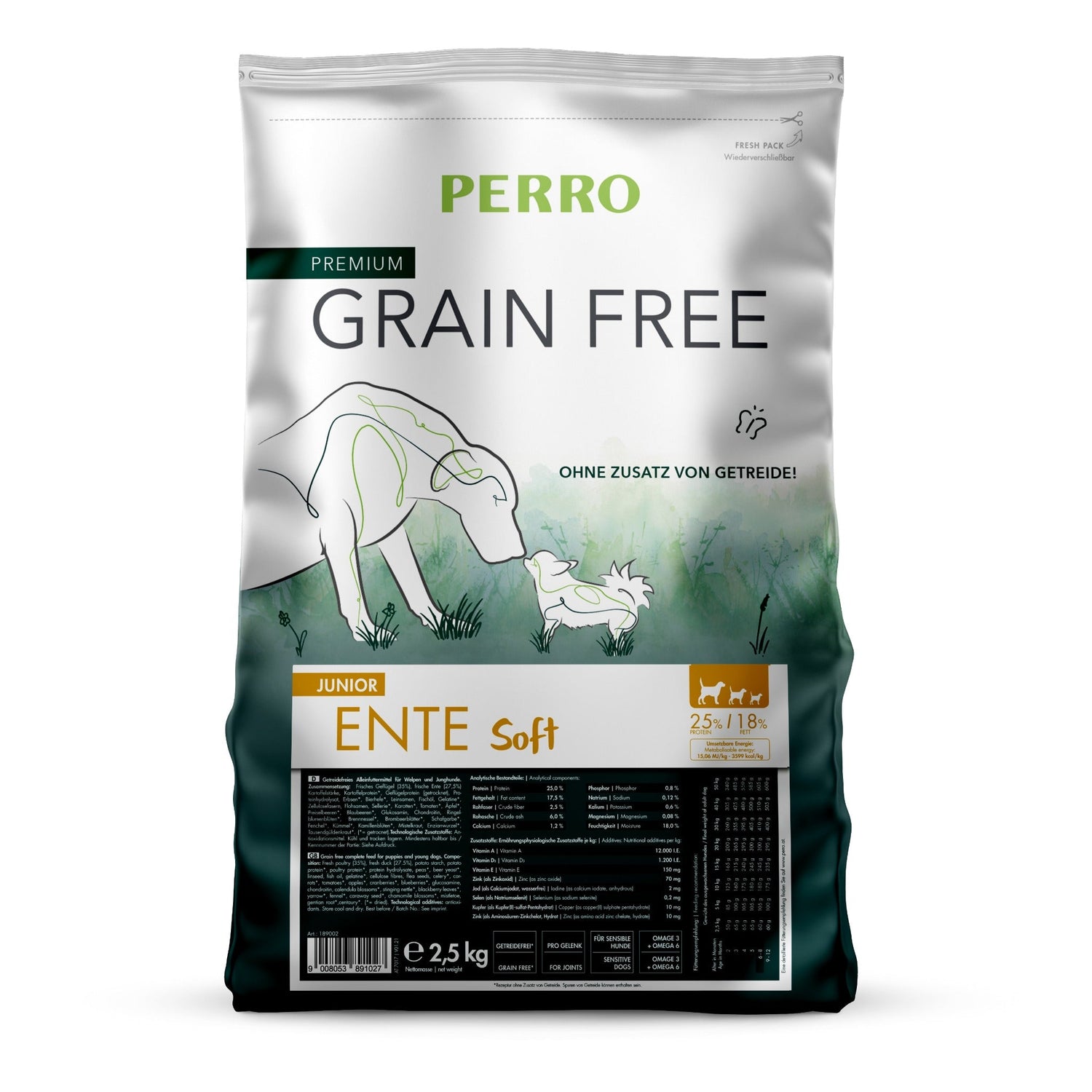 Perro Grain Free Junior Ente Soft - Hunde Trockenfutter - Woofshack