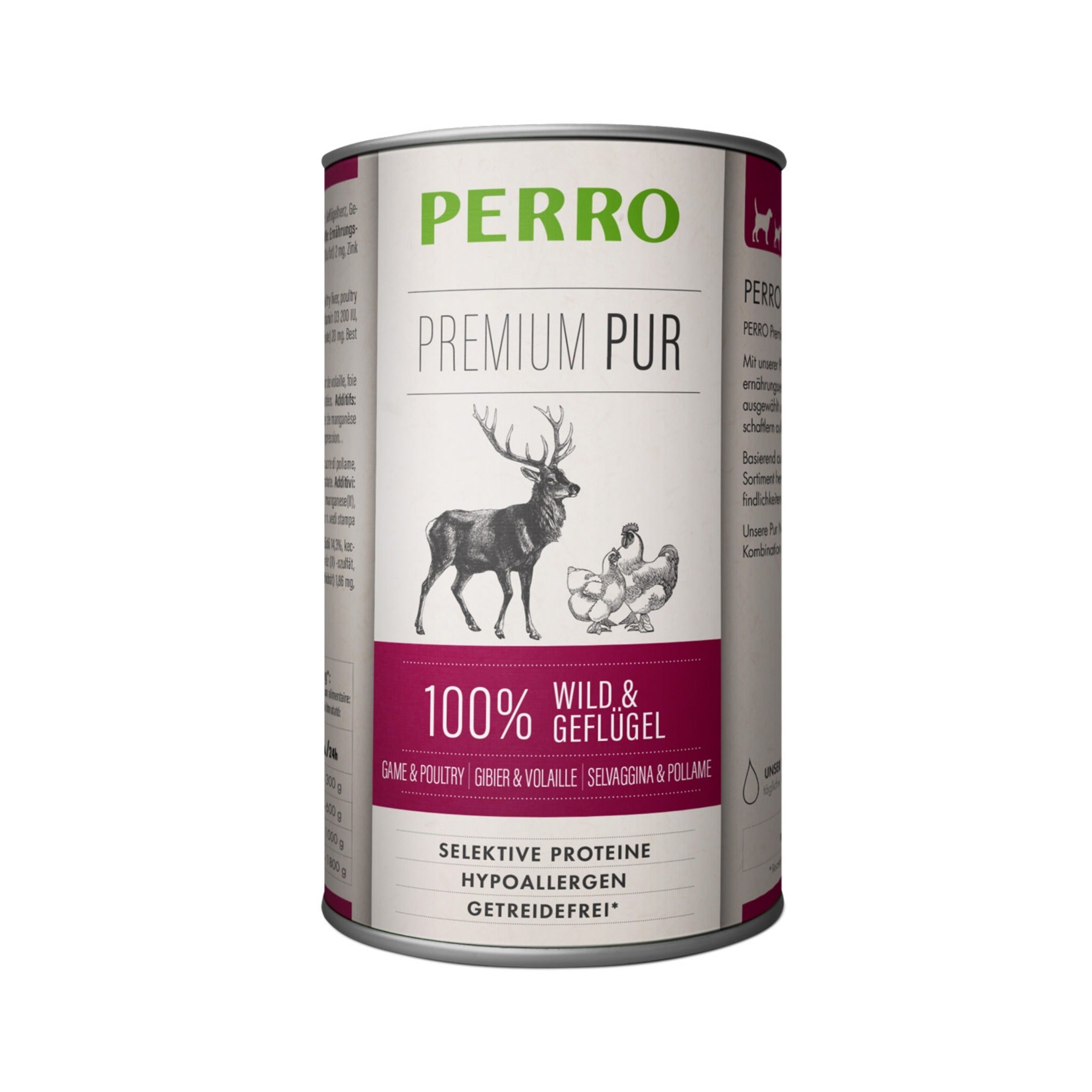 Perro Premium Pur Wild &amp; Geflügel - Hunde Nassfutter - Woofshack