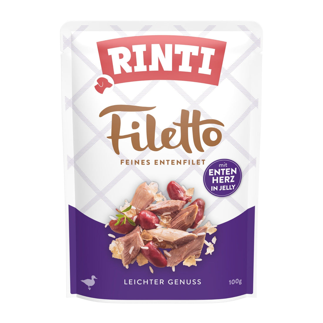 RINTI Filetto Pouch Entenfilet mit Entenherz - Hunde Nassfutter - Woofshack