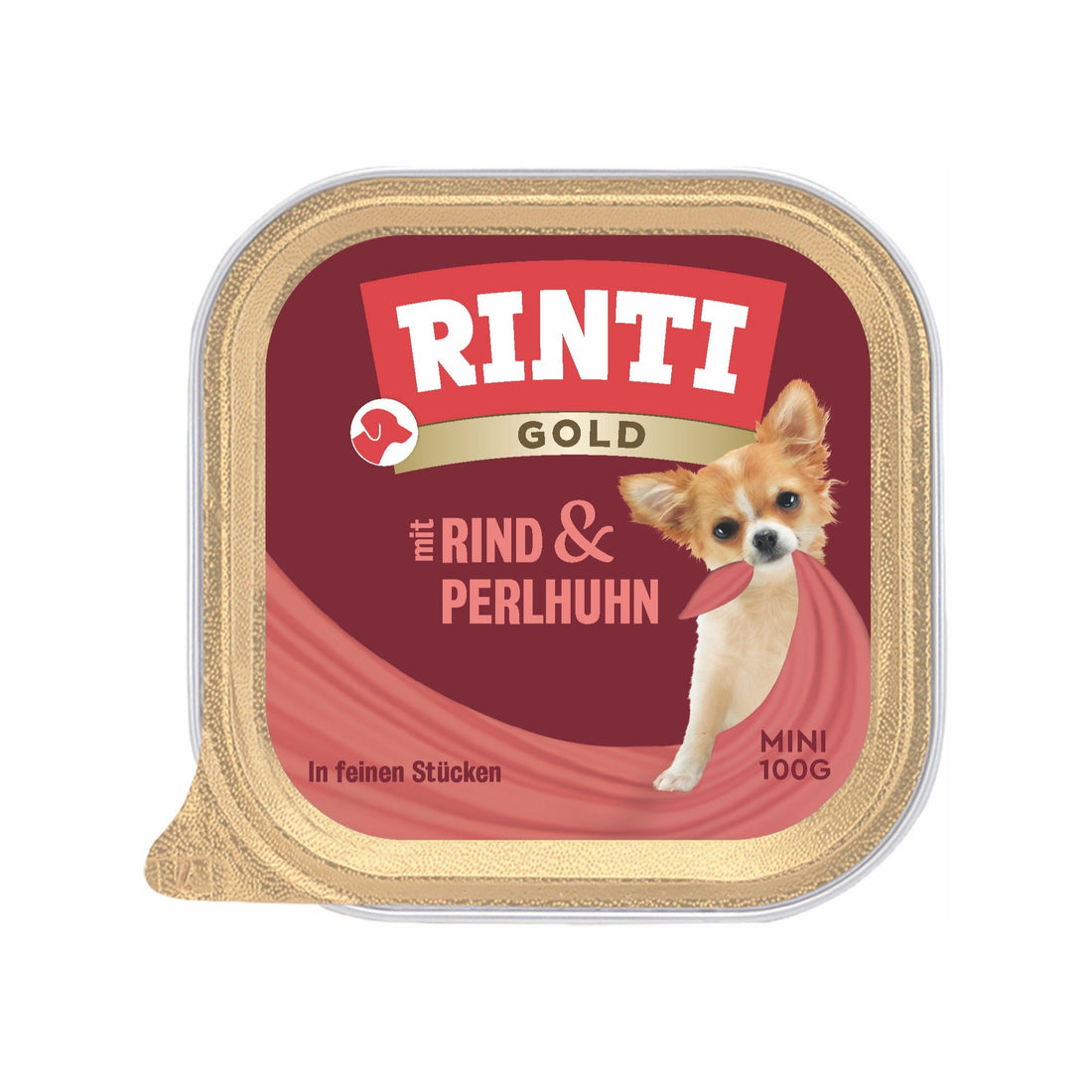 RINTI Gold mini Rind &amp; Perlhuhn - Hunde Nassfutter - Woofshack