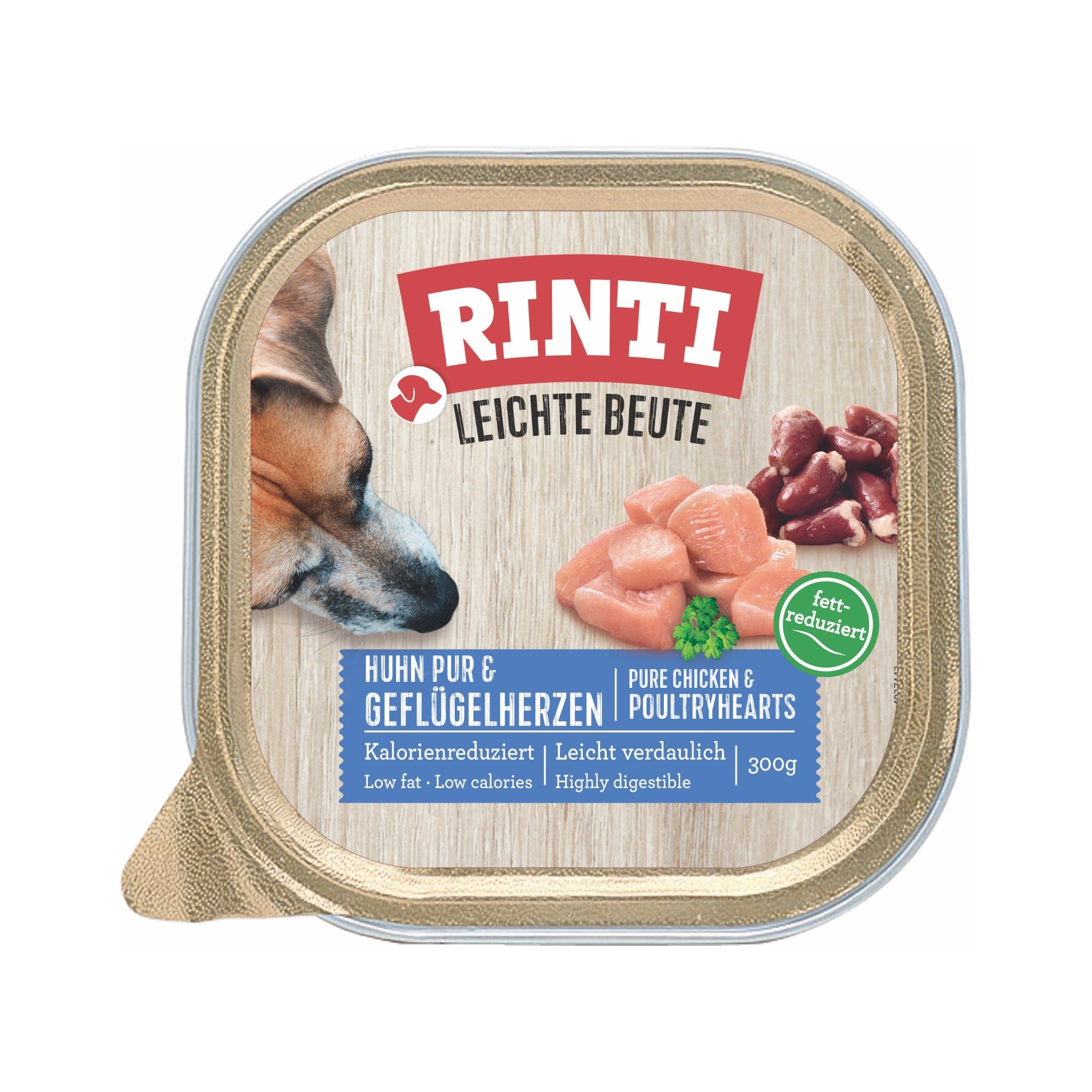 RINTI Leichte Beute Huhn Pur &amp; Geflügelherzen - Hunde Nassfutter - Woofshack