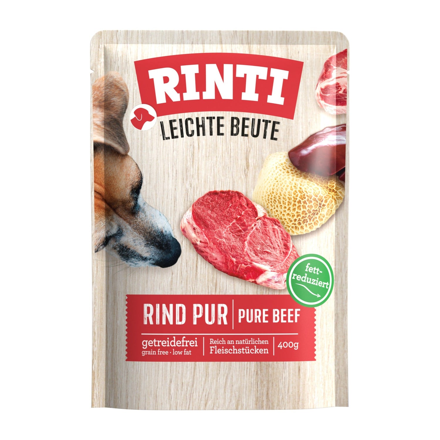 RINTI Pouch Leichte Beute Rind Pur - Hunde Nassfutter - Woofshack