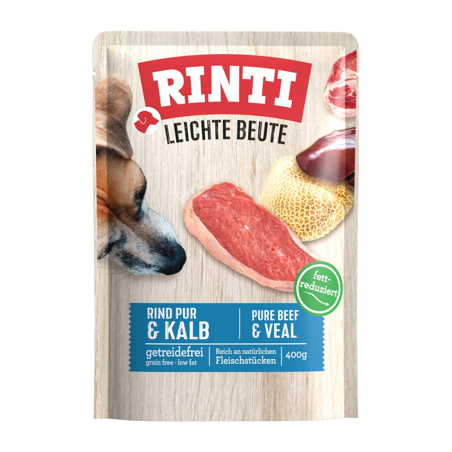 RINTI Pouch Leichte Beute Rind Pur &amp; Kalb - Hunde Nassfutter - Woofshack