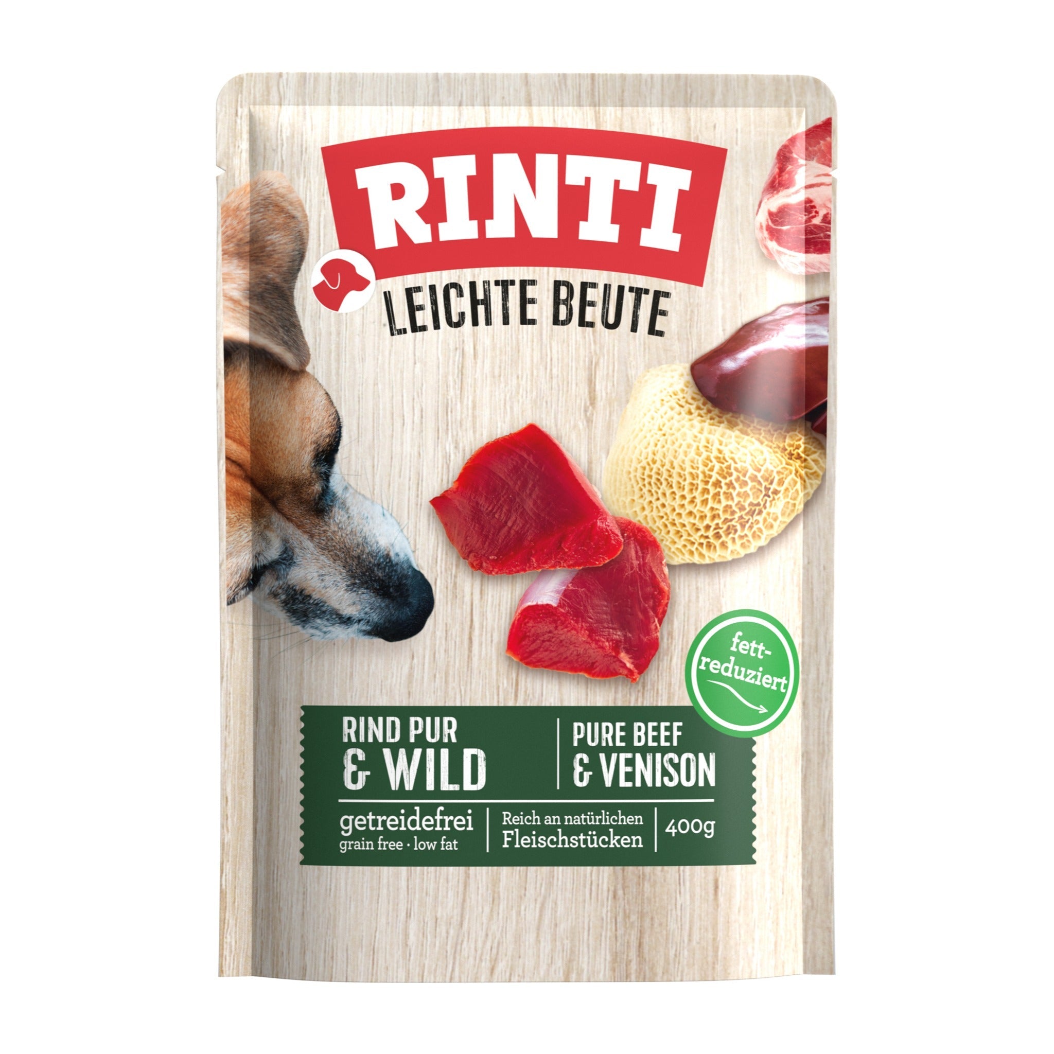 RINTI Pouch Leichte Beute Rind Pur &amp; Wild - Hunde Nassfutter - Woofshack