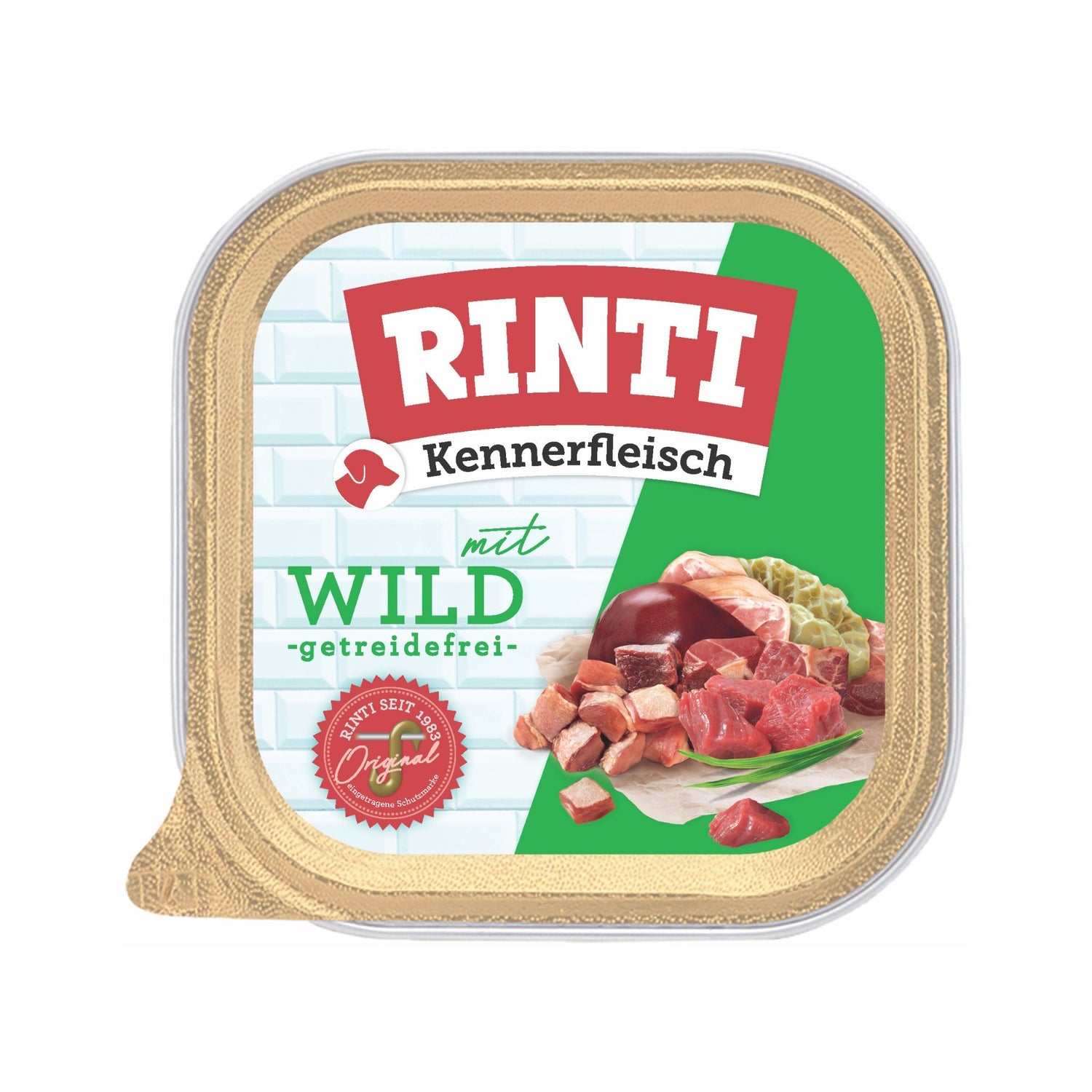 RINTI Schale Kennerfleisch mit Wild - Hunde Nassfutter - Woofshack