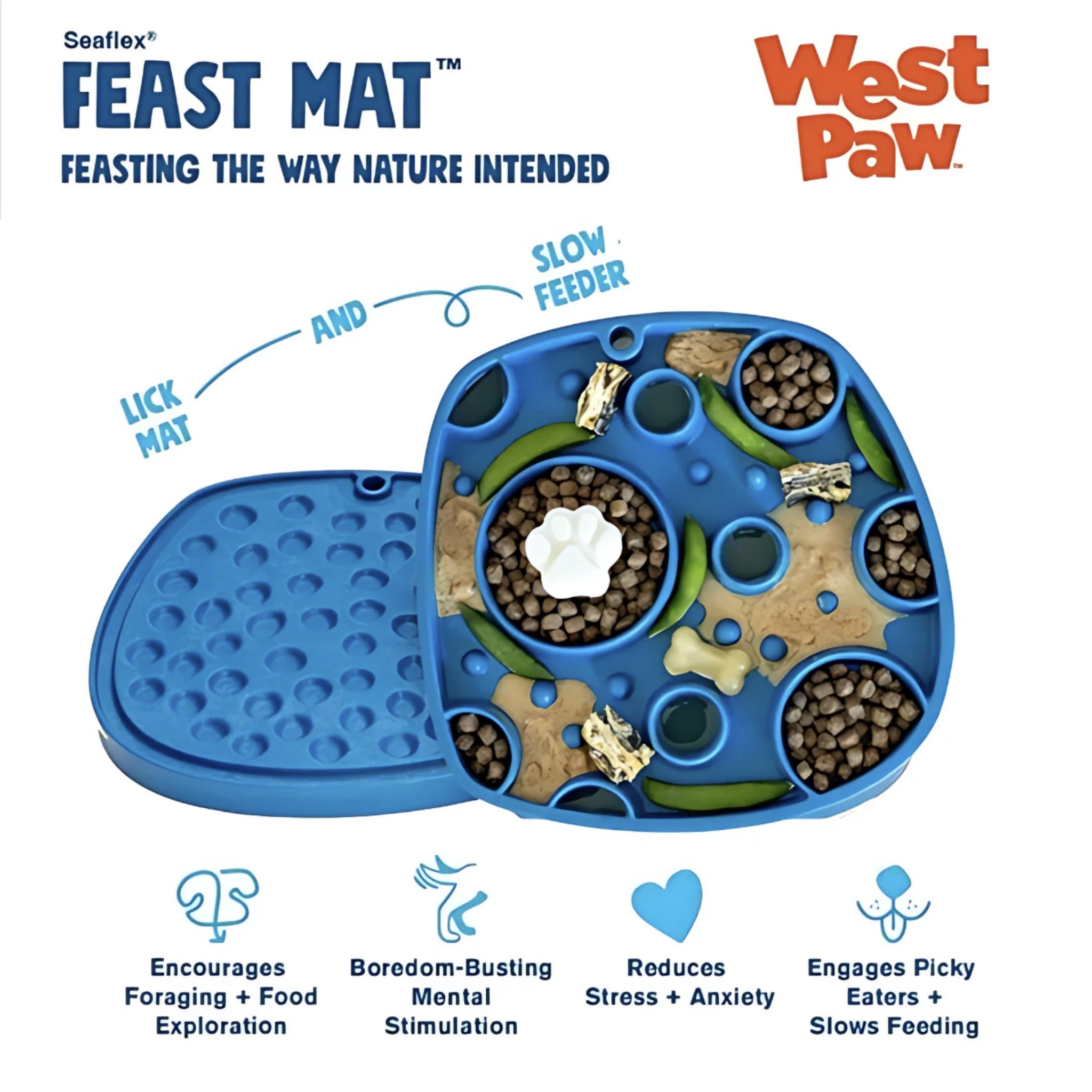 West Paw Seaflex Feast Mat, Hunde Schleckmatte - Woofshack