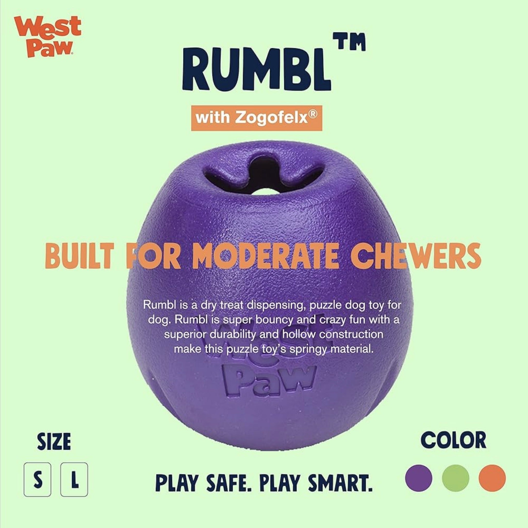 West Paw Zogoflex Echo Rumbl, Hundespielzeug - Woofshack