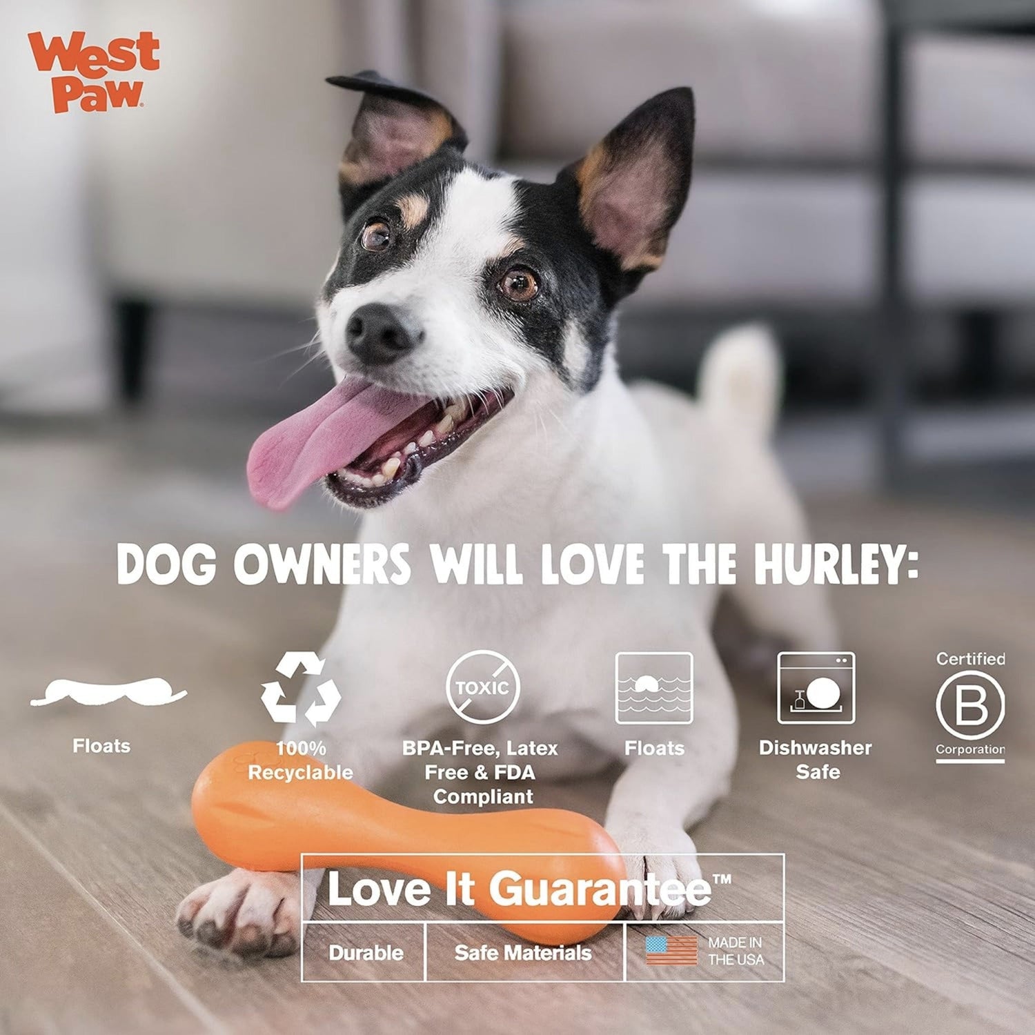 West Paw Zogoflex Hurley, Hundespielzeug - Woofshack