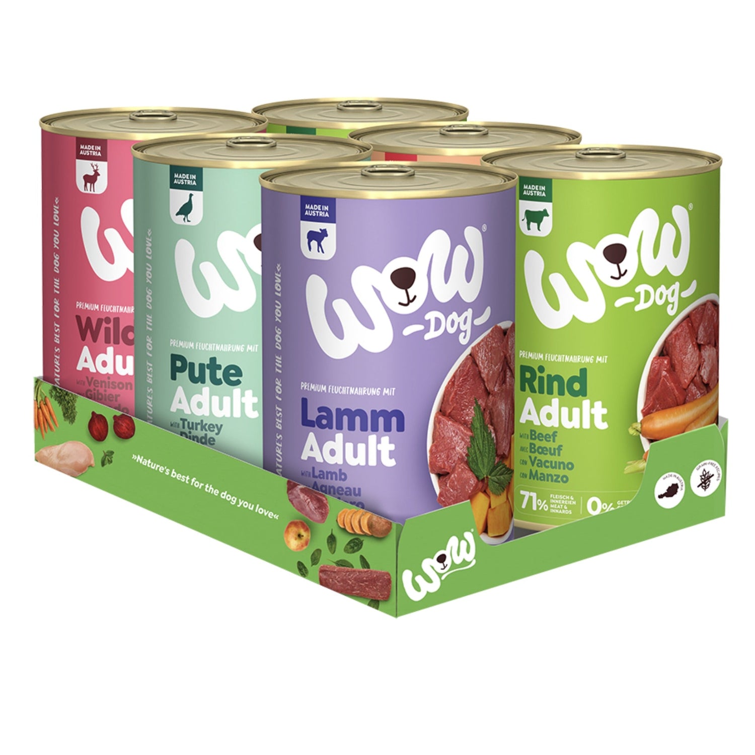 WOW Adult Hundenassfutter - 6 Dosen Multipack - Woofshack