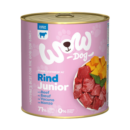 WOW Junior Hundefutter - Rind, Kürbis und Brennnessel - Woofshack