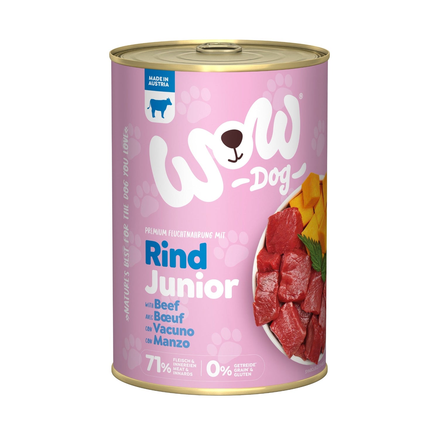 WOW Junior Hundefutter - Rind, Kürbis und Brennnessel - Woofshack