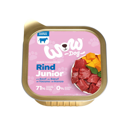 WOW - Junior Hundenassfutter - Rind, Kürbis und Brennnessel - Woofshack