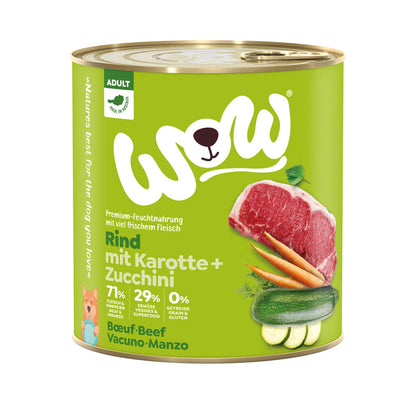 WOW Adult Hundefutter - Rind, Karotte und Zucchini - Woofshack