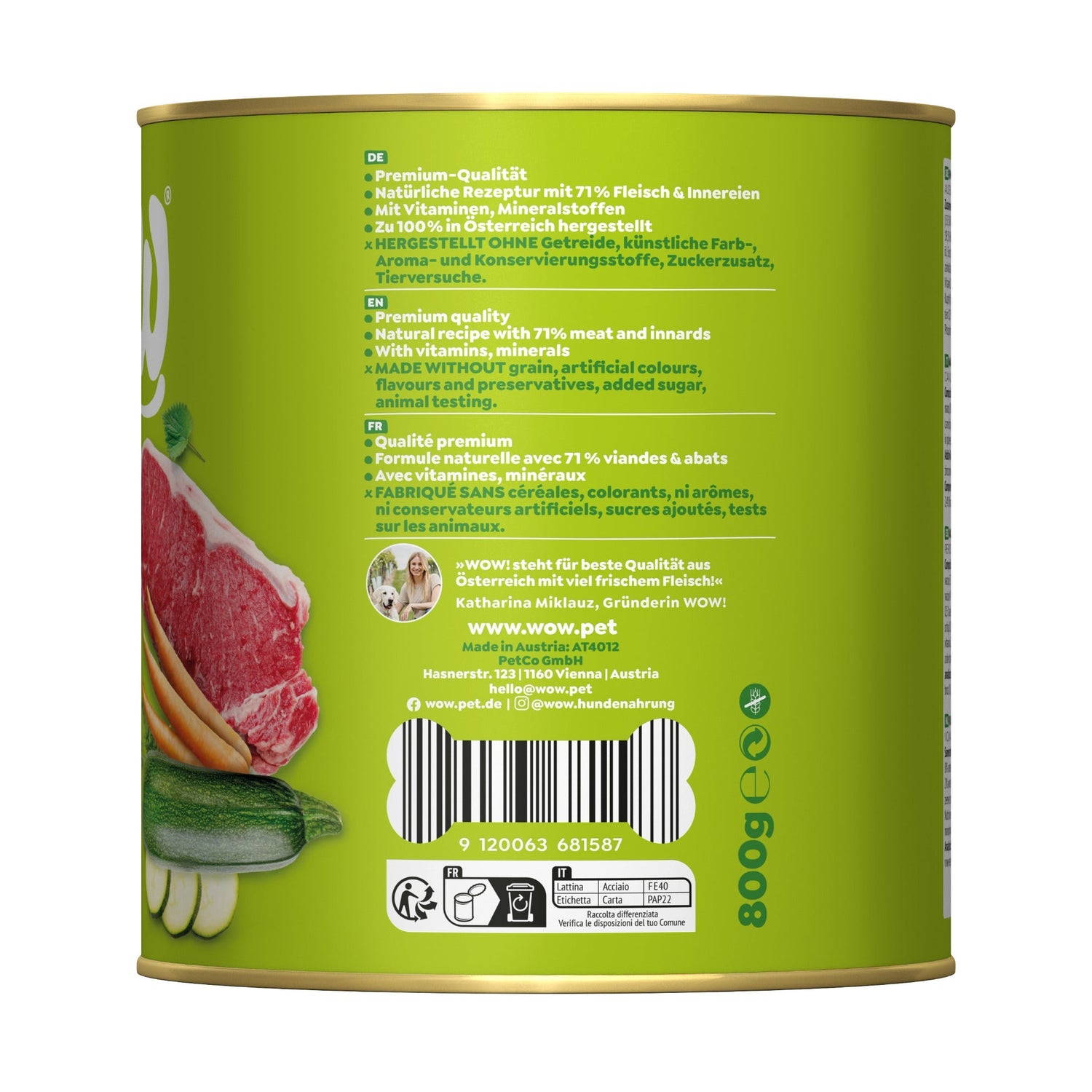 WOW Adult Hundefutter - Rind, Karotte und Zucchini - Woofshack