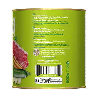 WOW Adult Hundefutter - Rind, Karotte und Zucchini - Woofshack